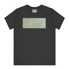 Floral Rectangular Pattern on Black Background Shirt Product