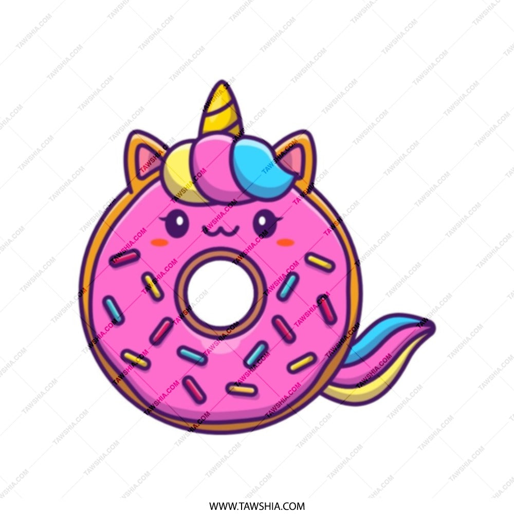Unicorn Donut Tote Bag, Cute Food Bag, Kawaii Tote, Fun Gift Bag, Whimsical Design, Unique Totes - Tawshia