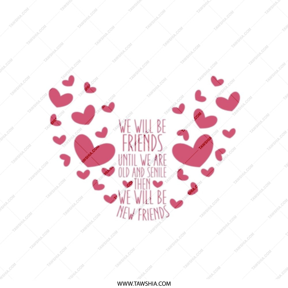 Friends Forever Tote Bag, Heart Design, Friendship Quote, Gift for Best Friend, Senile Friends, New Friends, Friendship Bag, Cute Tote - Tawshia