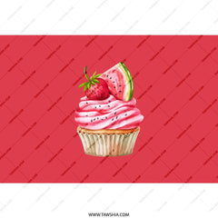 Strawberry Cupcake Tumbler, Watermelon Tumbler, Summer Tumbler, Trendy Tumbler, Gift Idea, Cupcake Lover, Fruit Cupcake Tumbler - Tawshia