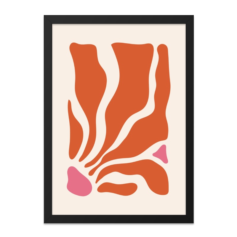 Abstract Orange Wall Art, Modern Print Decor, Geometric Wall Hanging, Contemporary Art Print, Minimalist Home Decor Wall Art - Tawshia