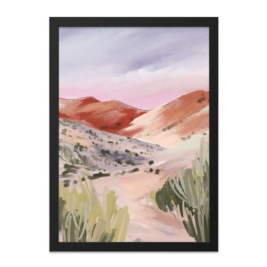Desert Vista Wall Art, Mountain Landscape Print, Southwestern Scenery Painting, Earth Tone Artwork, Modern Home Decor - Tawshia