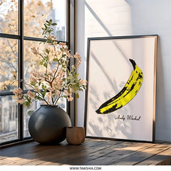 Andy Warhol Banana Wall Art, Pop Art Print, Modern Art Decor, Minimalist Fruit Art, Kitchen Decor, Vibrant Wall Decor, Unique Gift - Tawshia