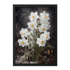 Narcissus Wall Art, Flower Painting, White Daffodil Print, Floral Home Decor, Botanical Art Print, Spring Wall Decor - Tawshia