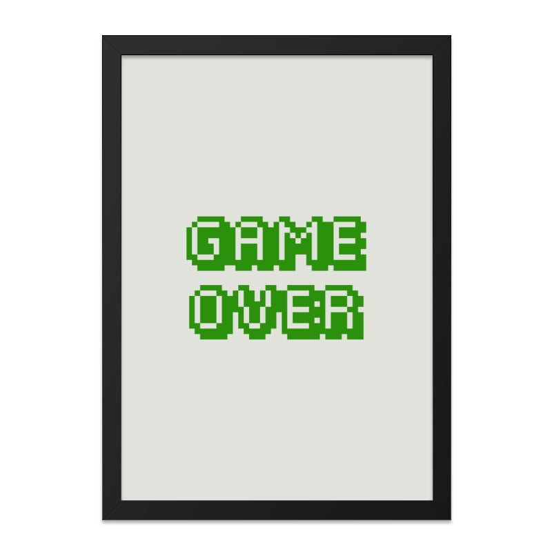 Game Over Wall Art, Pixel Art Print, Retro Gaming Decor, 8 bit Art, Gamer Gift, Geeky Wall Decor, Video Game Art Print - Tawshia