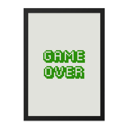 Game Over Wall Art, Pixel Art Print, Retro Gaming Decor, 8 bit Art, Gamer Gift, Geeky Wall Decor, Video Game Art Print - Tawshia