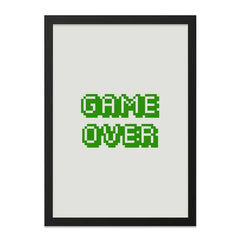 Game Over Wall Art, Pixel Art Print, Retro Gaming Decor, 8 bit Art, Gamer Gift, Geeky Wall Decor, Video Game Art Print - Tawshia