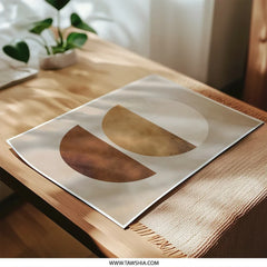 Abstract Geometric Photographic Print, Minimalist Art, Neutral Tones, Circle Shapes, Modern Wall Decor, Home Office Art, Stylish Living Room - Tawshia