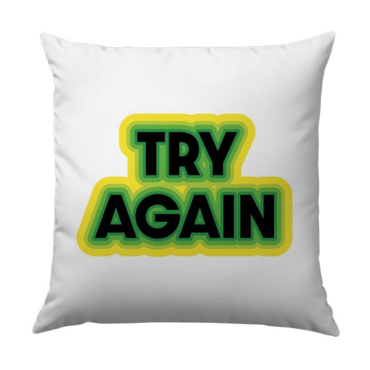 Try Again Pillow, Motivational Pillow, Inspirational Pillow, Encouragement Gift, Positivity Throw Pillow, Home Decor Pillow, Quote Pillow - Tawshia