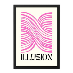 Illusion Wall Art Print, Abstract Pink Lines, Minimalist Optical Art, Modern Home Decor, Trendy Aesthetic Wall Decor - Tawshia