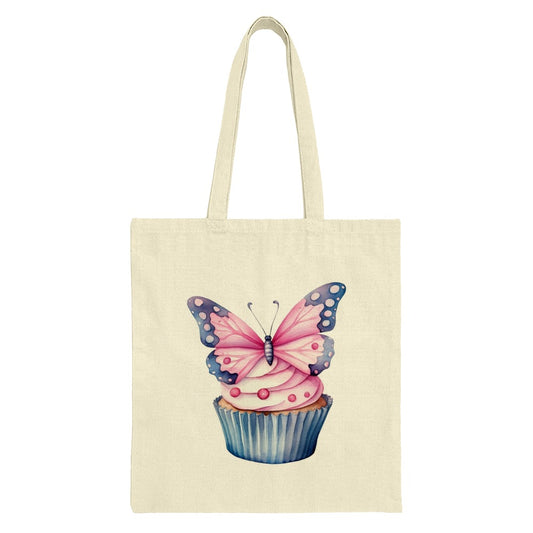 Butterfly Cupcake Tote Bag, Whimsical Art, Sweet Treat, Cute Design, Unique Gift, Everyday Bag, Shopping Bag, Reusable Grocery Bag - Tawshia