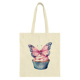 Butterfly Cupcake Tote Bag, Whimsical Art, Sweet Treat, Cute Design, Unique Gift, Everyday Bag, Shopping Bag, Reusable Grocery Bag - Tawshia