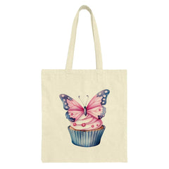 Butterfly Cupcake Tote Bag, Whimsical Art, Sweet Treat, Cute Design, Unique Gift, Everyday Bag, Shopping Bag, Reusable Grocery Bag - Tawshia