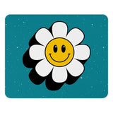 Daisy Smiley Face Mouse Pad, Retro Flower Power Desk Decor, Cute Computer Accessory, Trendy Work From Home Gift, Office Supplies - Tawshia