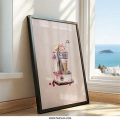 Ice Cream Machine Framed Wall Art, Sweet Dessert Decor, Whimsical Kitchen Art, Retro Style, Quirky Home Decor, Food Lover Gift, Art Print - Tawshia