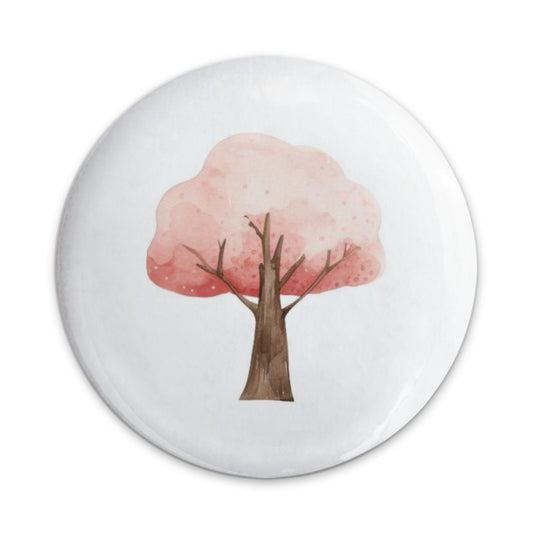 Pink Tree Pinback Button, Watercolor Tree Badge, Cute Tree Button, Spring Tree Pin, Gift for Nature Lover, Aesthetic Button, Trendy Pin - Tawshia