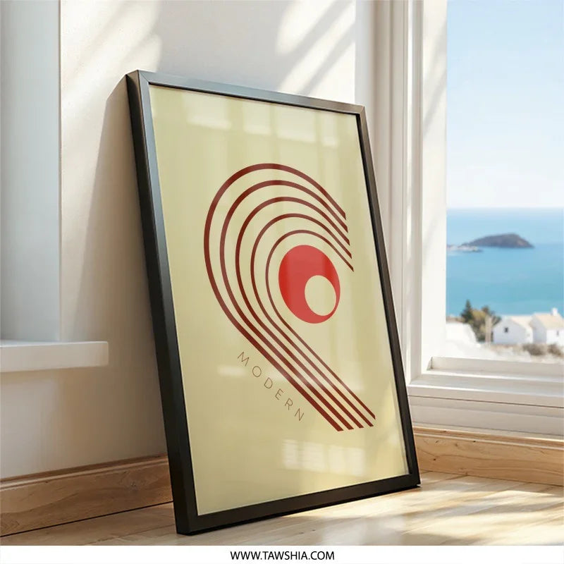 Modern Art Print, Abstract Wall Art, Geometric Art, Minimalist Decor, Home Decor, Contemporary Art, Circle Design, Wall Decor (135) - Tawshia