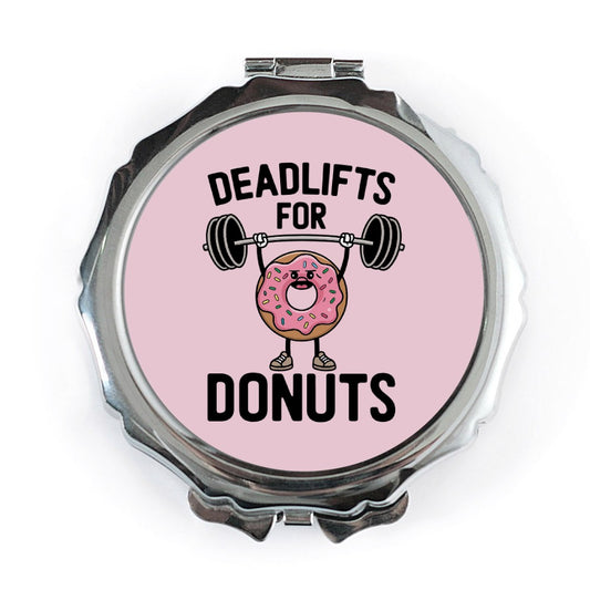Deadlifts for Donuts Mirror, Gym Motivation, Funny Fitness, Cute Donut Gift, Weightlifting Lover, Workout Accessory, Pink Donut Mirror - Tawshia