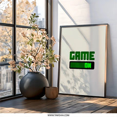 Game On Wall Art, Gamer Decor, Gaming Room Art, Retro Style, Kids Room Decor, Man Cave Art, Trendy Gift for Gamers, Video Game Art - Tawshia