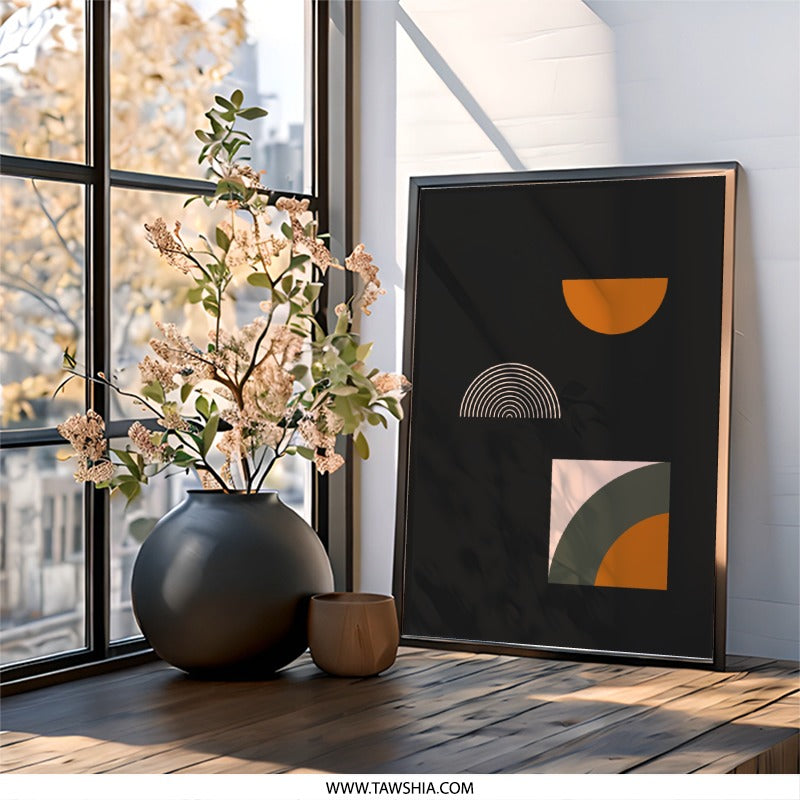 Abstract Geometric Wall Art, Modern Minimalist Print, Shapes Art, Home Decor, Contemporary Artwork, Stylish Wall Decor - Tawshia