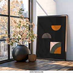 Abstract Geometric Wall Art, Modern Minimalist Print, Shapes Art, Home Decor, Contemporary Artwork, Stylish Wall Decor - Tawshia