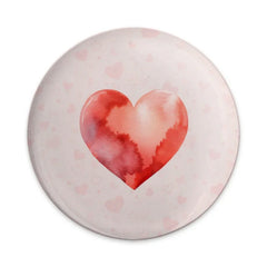 Watercolor Heart Pinback, Love Button Pin, Valentines Day Gift, Cute Heart Badge, Anniversary Gift, Heart Art Pin, Trendy Aesthetic Pin - Tawshia