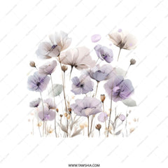 Floral Watercolor Tote Bag, Aesthetic Flowers Shopping Bag, Elegant Botanical Design, Canvas Grocery Bag, Pastel Flowers Tote Bag - Tawshia
