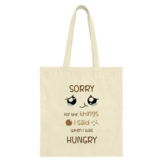 Sorry I Was Hungry Tote Bag, Kawaii Foodie Humor, Cute Grocery Bag, Novelty Gift, Snack Lover, Reusable Shopping Bag - Tawshia