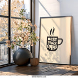 Best Black Coffee Wall Art, Coffee Lover Gift, Kitchen Wall Decor, Coffee Mug Print, Coffee Art Print, Coffee Shop Decor, Home Decor - Tawshia