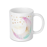 Moon and Stars Mug, Watercolor Design, Celestial Mug, Dreamy Mug, Gift for Her, Unique Mug, Coffee Mug, Tea Mug - Tawshia