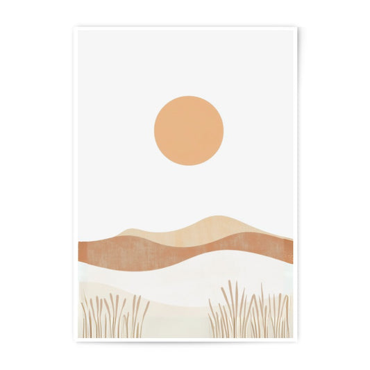 Minimalist Desert Sunset Photographic Print, Boho Landscape Art, Abstract Sand Dunes, Wall Decor, Home Decor, Neutral Tone Art Print - Tawshia
