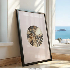 Floral Wall Art, Round Floral Design, Abstract Flower Print, Modern Home Decor, Unique Wall Hanging, Circle Art Print - Tawshia