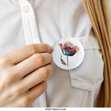 Colorful Poppy Pinback Button, Floral Badge, Artistic Flower, Botanical Jewelry, Trendy Accessory, Gift Idea, Vibrant Art Pin, Plant Lover - Tawshia