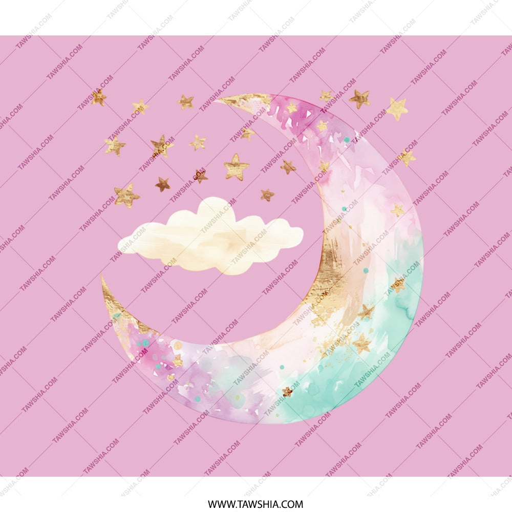 Celestial Moon Backpack, Watercolor Moon Stars, Dreamy Backpack, Magical Sky Bag, Fantasy Backpack, Girl Backpack, Teen Backpack - Tawshia