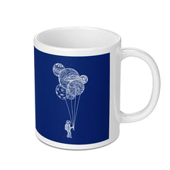 Astronaut Carrying Planets Blue Coffee Mug product