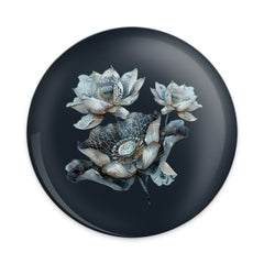Lotus Flower Pinback Button, Floral Badge, Botanical Button, Elegant Flower Button, Aesthetic Pin Button, Gift Idea - Tawshia