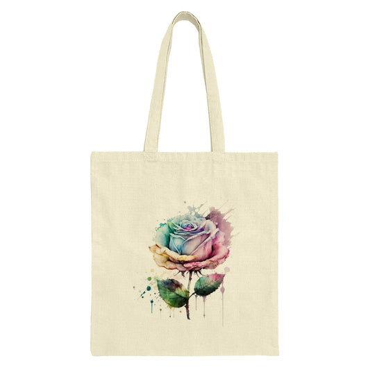 Watercolor Rose Tote Bag, Floral Shopping Bag, Colorful Flower Tote, Unique Design Bag, Art Lovers Gift, Everyday Tote, Gift for Her - Tawshia