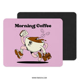 Morning Coffee Mouse Pad, Funny Cartoon Coffee, Running Coffee Cup, Office Desk Decor, Coffee Lover Gift, Computer Accessories - Tawshia