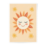 Smiling Sun Photographic Print, Boho Wall Art, Nursery Decor, Happy Sunshine Illustration, Kids Room Art, Playroom Decor, Sunshine Art Print - Tawshia