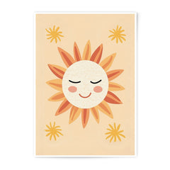 Smiling Sun Photographic Print, Boho Wall Art, Nursery Decor, Happy Sunshine Illustration, Kids Room Art, Playroom Decor, Sunshine Art Print - Tawshia