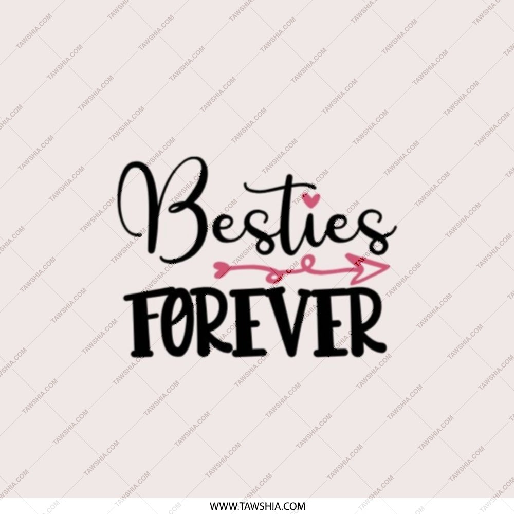 Besties Forever Pocket Mirror, Friendship Gift, Cute Best Friend Present, Travel Size Mirror, Compact Makeup Mirror - Tawshia