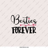 Besties Forever Pocket Mirror, Friendship Gift, Cute Best Friend Present, Travel Size Mirror, Compact Makeup Mirror - Tawshia
