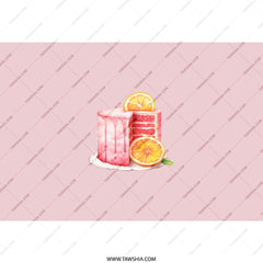 Cake Design Tumbler, Watercolor Cake, Orange Slices, Pink Tumbler, Unique Drinkware, Birthday Gift Idea, Dessert Lover Gift, Party Tumbler - Tawshia