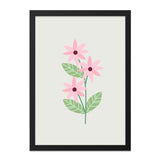 Pink Flower Wall Art, Minimalist Floral Print, Botanical Wall Decor, Simple Flower Art, Modern Home Decor - Tawshia