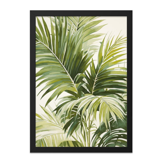 Tropical Palm Leaves Wall Art, Botanical Print, Greenery Art, Nature Wall Decor, Modern Home Decor, Framed Art Print, Tropical Art - Tawshia