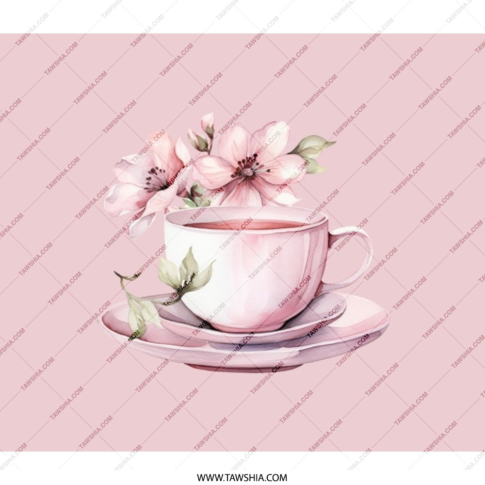 Teacup Floral Backpack, Pink Flowers, Elegant Design, Stylish Backpacks, Gift Idea, Everyday Backpack, School Backpack, Travel Backpack - Tawshia