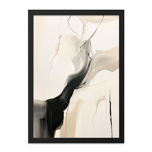 Abstract Wall Art, Minimalist Art Print, Modern Home Decor, Beige and Black Painting, Contemporary Art, Neutral Colors, Framed Wall Art - Tawshia