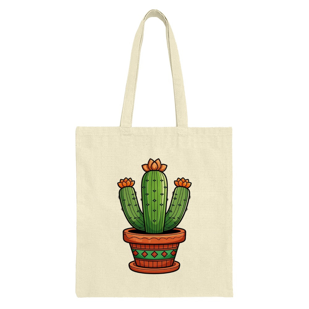 Cactus Plant Tote Bag, Cute Cactus Lover Gift, Botanical Tote, Desert Plant Art Bag, Unique Illustrated Shopping Bag, Trendy Novelty Tote - Tawshia