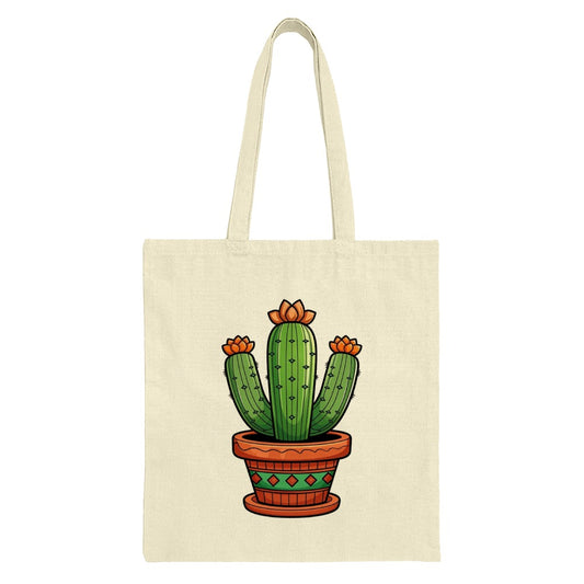 Cactus Plant Tote Bag, Cute Cactus Lover Gift, Botanical Tote, Desert Plant Art Bag, Unique Illustrated Shopping Bag, Trendy Novelty Tote - Tawshia