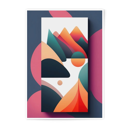 Abstract Landscape Photographic Print, Geometric Art Print, Modern Wall Art, Colorful Home Decor, Contemporary Art, Abstract Mountains - Tawshia
